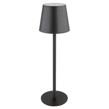 Nabíjateľná stolová lampa, kov čierny, plast čierny a biely, dotykové zapnutie/vypnutie, plynulá reg 16