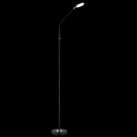 Stojanová lampa, kov čierny matný, akryl satinovaný, priehľadné, dotykové zapnutie/vypnutie, dotykov 16