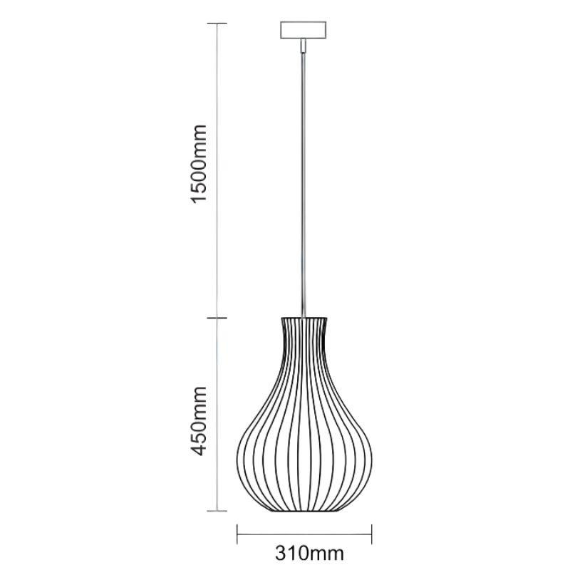 Závesný luster z masívneho dreva E27 / 310 - WRE081 8