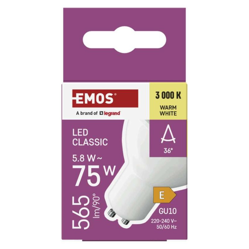 LED žiarovka Classic MR16 biela/ GU10 / 5,8 W (75 W) / 565 lm / Teplá biela 7