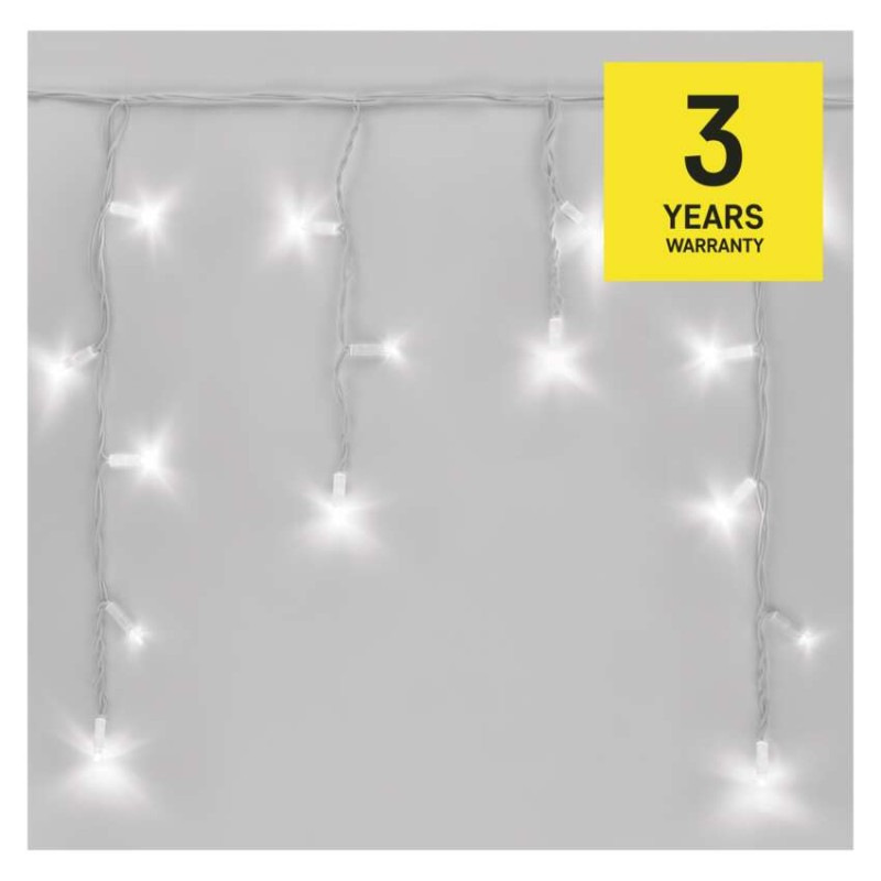 Profi LED spojovacia reťaz preblikujúca biela – cencúle, 3 m, vonk., studená biela 12