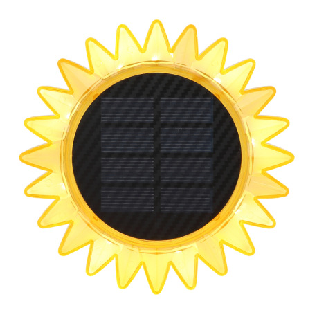 Solárne svietidlo, plast čierny matný, plast žltý, vypínač, batéria AA 800mAh 1,2V, IP44, slnko, so 20