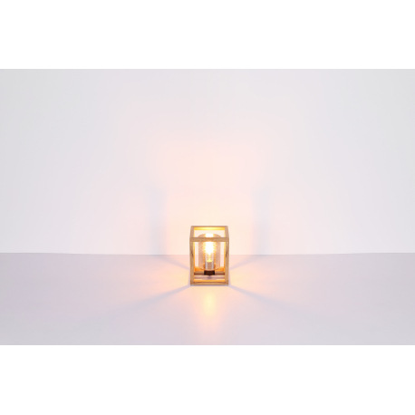 Stolová lampa, kov čierny, MDF hnedý, dymové sklo, sklo s bublinami, vypínač, DxŠxV:170x170x200, bez 8