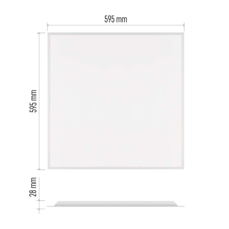 LED panel DIXXO backlit 60×60, štvorcový vstavaný biely, 36W neutrálna b. UGR 3