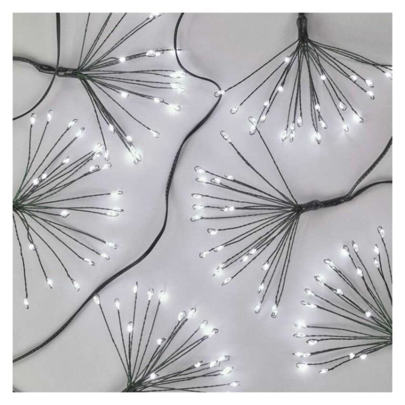 LED svetelná reťaz – svietiace trsy, nano, 2,35 m, vnútorná, studená biela, časovač 7