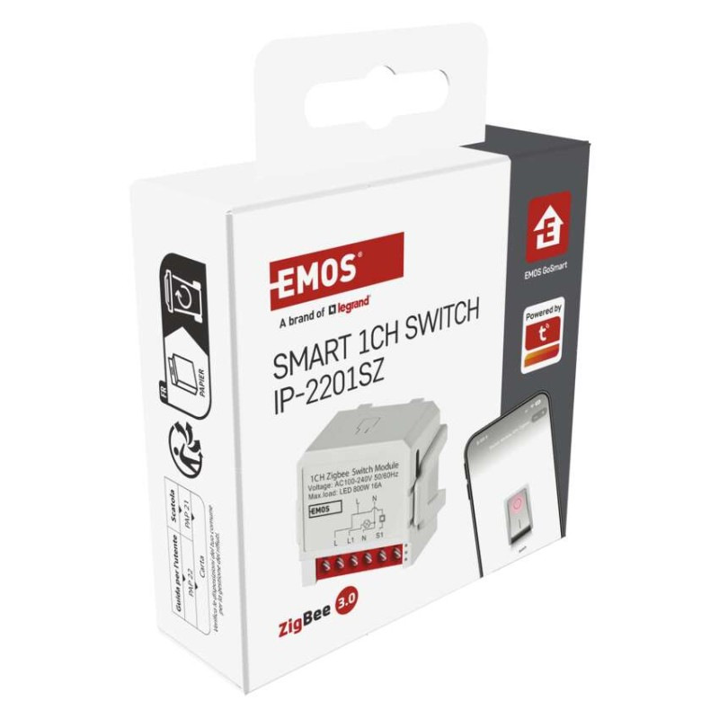 GoSmart spínací modul IP-2201SZ, ZigBee, 1-kanálový 11