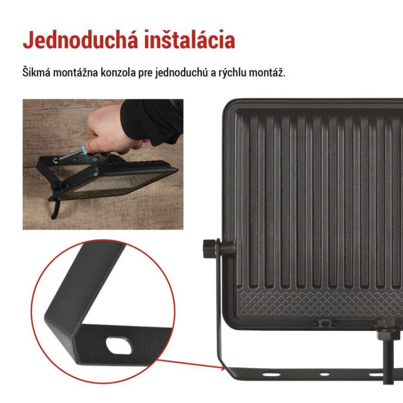 LED reflektor VISIO čierny, 50 W neutrálna biela 8