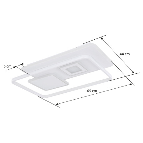 Stropné svietidlo, kov biely, chróm, akryl biely, pamäťová funkcia, nočné svetlo, stmievateľné, diaľ 11