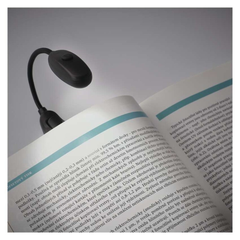 LED svietidlo na čítanie, 10 lm, 1× AAA 3