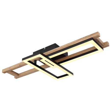 Stropné svietidlo, kov čierny, MDF tmavohnedý, plast biely, otočné, DxŠxV:690x365x105mm, vrátane LED 6