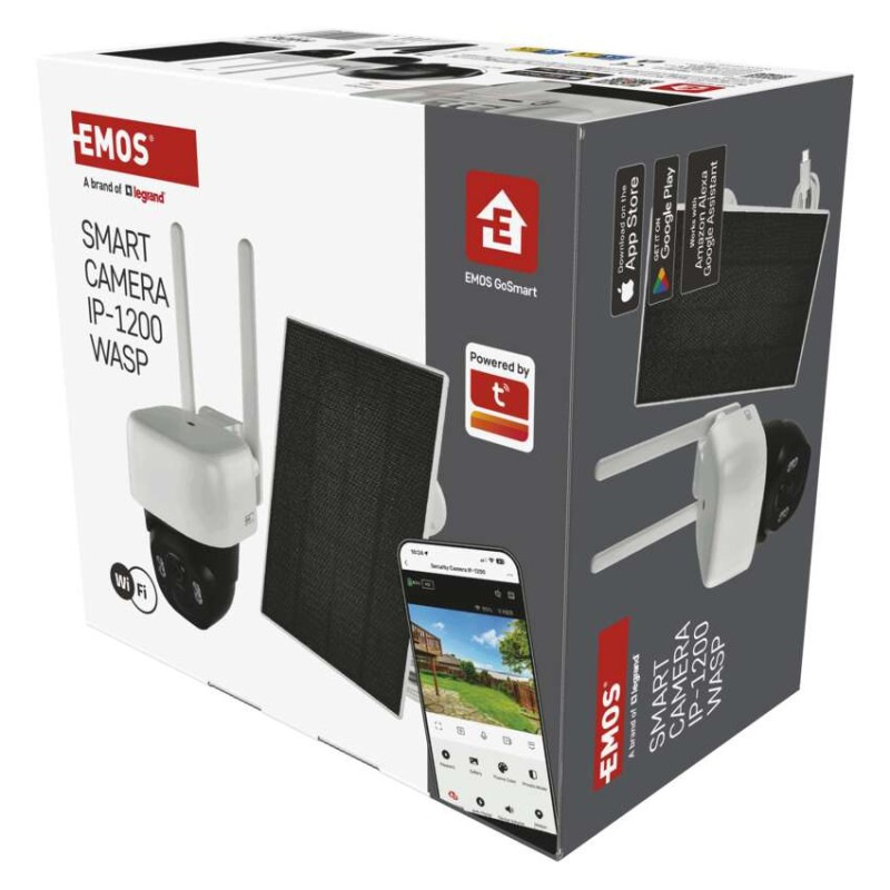 GoSmart Vonkajšia batériová kamera IP-1200 WASP s WiFi a solárnym panelom 1