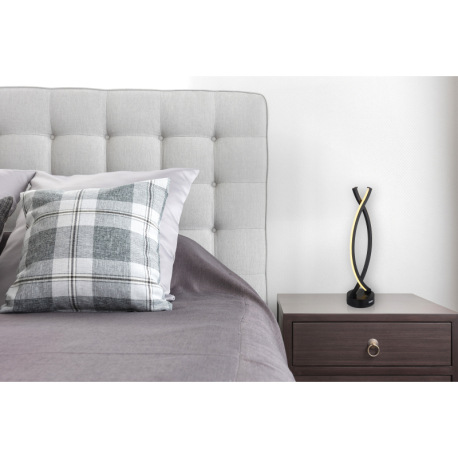 Nabíjateľná stolová lampa, plast čierny a biely, kábel PVC biely, dotykové zapnutie/vypnutie, plynul 7