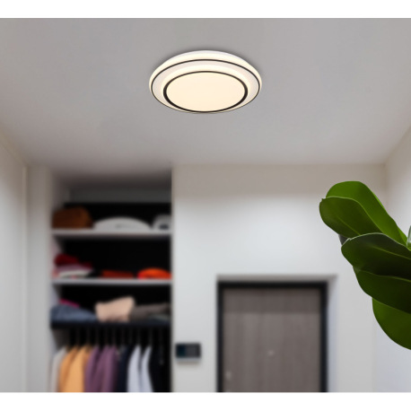 Stropné svietidlo, kov biely, akryl čierny, akryl biely, ø: 390mm, V: 70mm, vrátane LED 24W 230V, zd 8