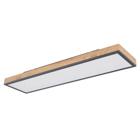 Stropné svietidlo, hliník grafit, MDF imitácia dreva, akryl biely, stmievateľné, niekoľko úrovní pom 2