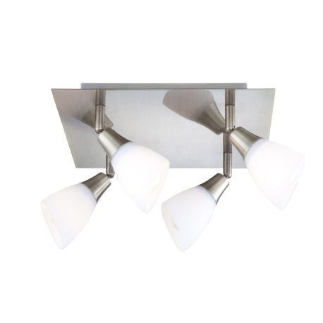 Stropné svietidlo, kov, chróm, starožitná mosadz, opálové sklo, DxŠxV: 300x300x190, bez žiaroviek 4x