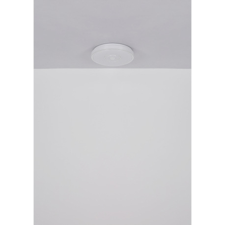 Stropné svietidlo, kov biely, plast biely s trblietavým efektom, chrómový krúžok, ø: 380mm, V: 65mm, 12