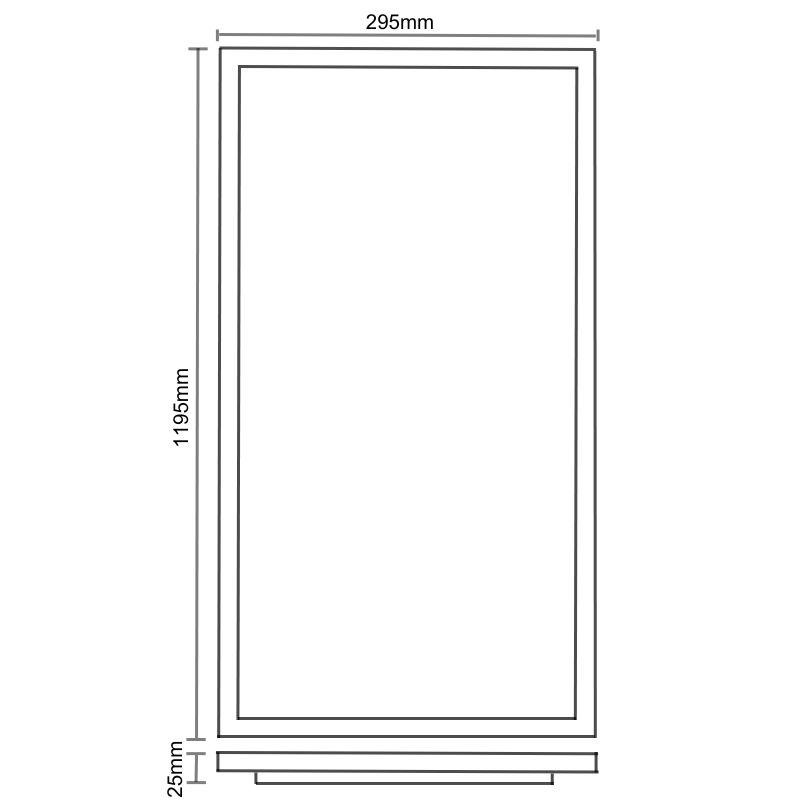 LED panel backlite 40W / 295x1195 / SMD / 4000K / WH / UGR19 - PL7224U 8