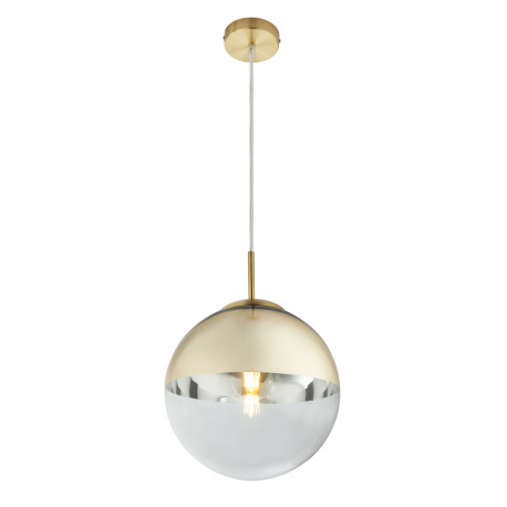 Závesné svietidlo, kov zlatý, sklo priehľadné zlaté, Ø250, V:1200, bez žiarovky 1xE27, max. 40W 230V