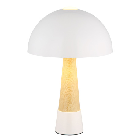 Stolná lampa, kov, piesková matná, kov imitácia dreva, kábel PVC čierny, kolískový vypínač na kábli,