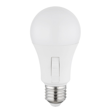 LED žiarovka, plast biely, hliník, posuvný spínač, krokový spínač, ø 60 mm, H: 120 mm, 1xE27 LED 9W 4