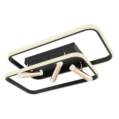 Stropné, kov, hliník čierny,kov zlatý,akryl opál,pamäťová funkcia, nočné svetlo, stmievateľné, diaľ.