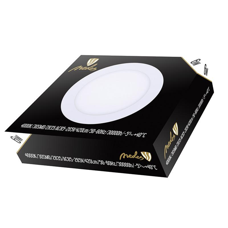 LED vsadený panel 6W / PR / SMD / 4000K / WH - LPL121 3