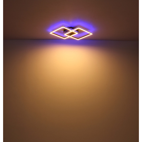 Stropné svietidlo kov/hliník čierny, akryl biely, stmievateľné, prepínanie nástenným vypínačom, meni 16