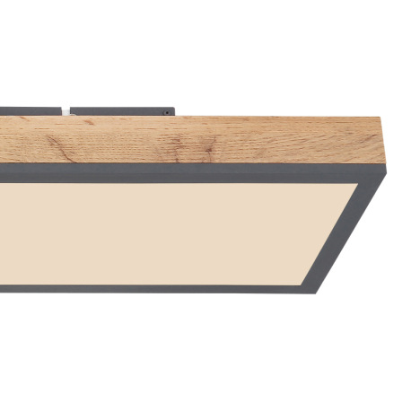 Stropné svietidlo, hliník grafit, MDF imitácia dreva, akryl biely, stmievateľné, niekoľko úrovní pom 14