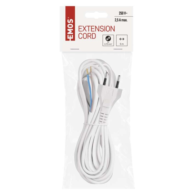 Flexo šnúra PVC 2× 0,75mm2, 5m, biela 1