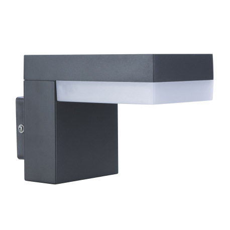 Vonkajšie svietidlo, nerez antracit, plast opál biely, IP44, ŠxV:95x125, H:193, vrátane 1xLED 9W 230 6