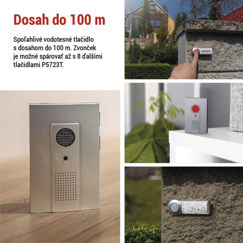 Domový bezdrôtový zvonček P5712 na 3x AA 4