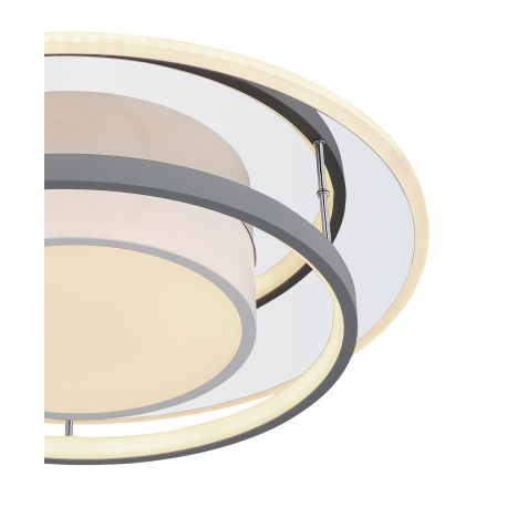 Stropné svietidlo, kov biely, chróm, akryl biely, plast sivý, pamäťová funkcia, nočné svetlo, stmiev 3