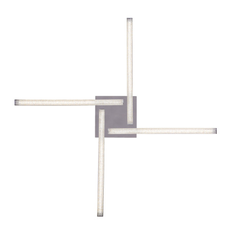 Stropné svietidlo, nikel, plast, akrylové krištále, pohyblivé, krokový spínač, fixácia farieb, DxŠxV 5