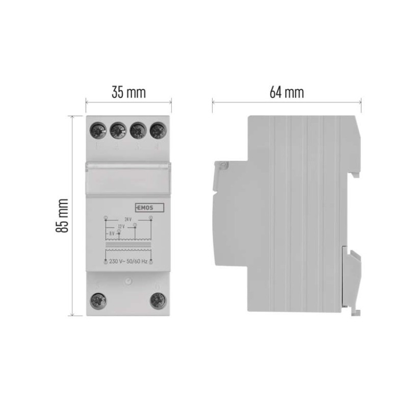 Zvončekový transformátor 8/12/24 V 10