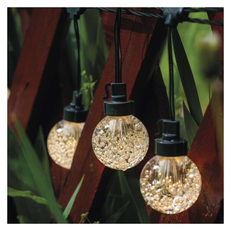 LED svetelná reťaz – 20x párty žiarovky, 7,6 m, vonkajšia aj vnútorná, teplá biela 3