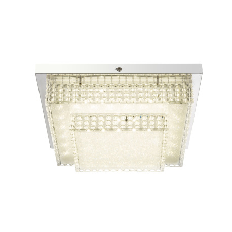 Stropné svietidlo, kov chróm, akryl, plast, kryštálový efekt, DxŠxV: 280x280x90, vrátane 1xLED 16W 2 3