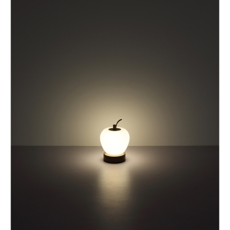 Nabíjateľná stolová lampa, hnedý matný kov, plast biely, čierny PVC kábel, dotykové zapnutie/vypnuti 7