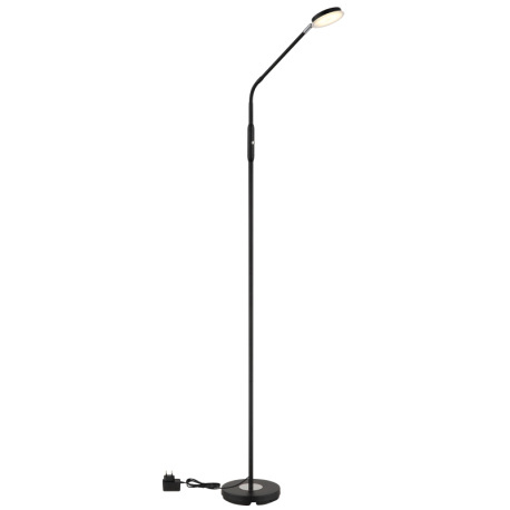 Stojanová lampa, kov čierny matný, akryl satinovaný, priehľadné, dotykové zapnutie/vypnutie, dotykov 9
