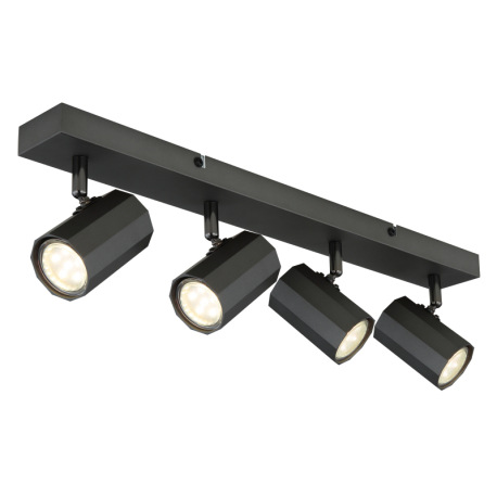 Stropné svietidlo, kov sivý matný, hliník sivý matný, DxŠxV: 530x60x145mm, bez žiaroviek 4x GU10, ma