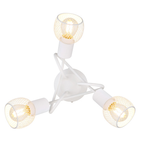 Stropné svietidlo, kov biely matný, tienidlo z kovovej sieťoviny, Ø360, V: 200, bez žiaroviek 3xE14, 7