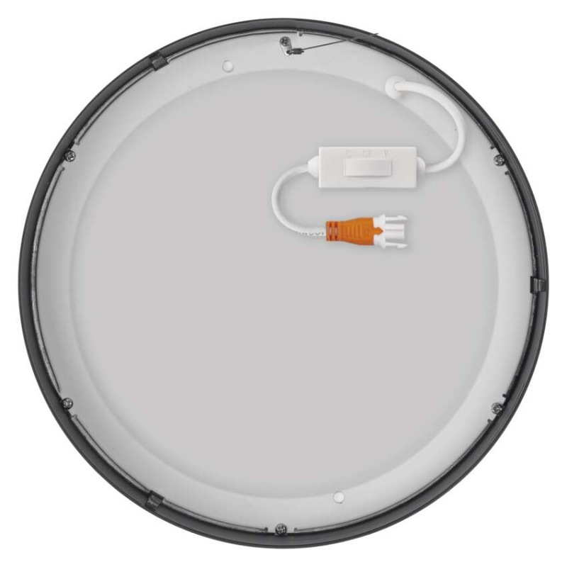 LED prisadené svietidlo, kruhové, čierne, 21W, CCT 12