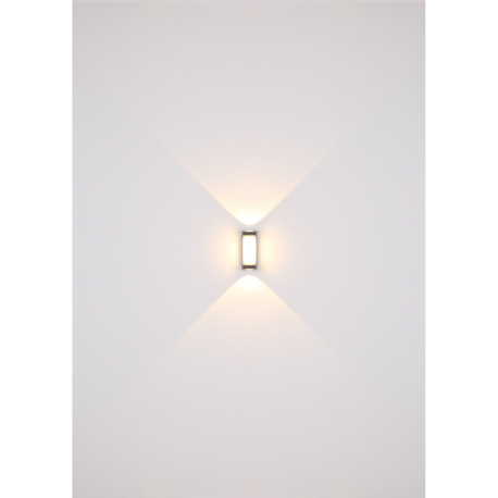 Vonkajšie svietidlo, hliník antracit matný, akryl transparentný, plast biely, IP54, ŠxV: 75x187mm, H 8