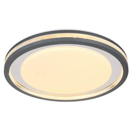 Stropné svietidlo, kov biely, plast sivý, akryl biely, s trblietavým efektom, plast chrómovaný, stmi 12