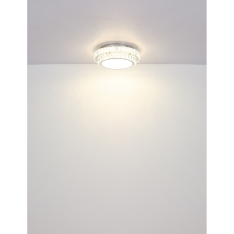 Stropné svietidlo, kov chróm, kryštály K5/akrylové číre, stmievateľné, niekoľko úrovní pomocou náste 10