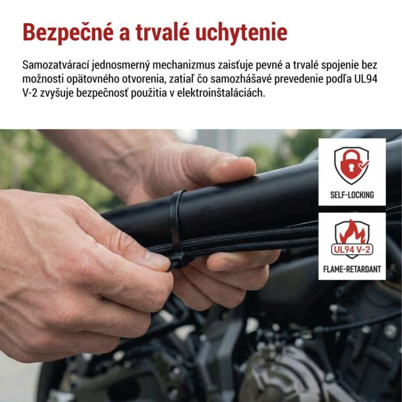 Sťahovacia páska 200×3,5, čierna, 100 ks 8