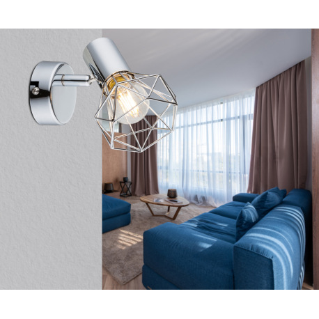 Bočné svietidlo, kov chróm, ŠxV:100x130, H:150, bez žiarovky 1xE14, max. 40W 230V. 3