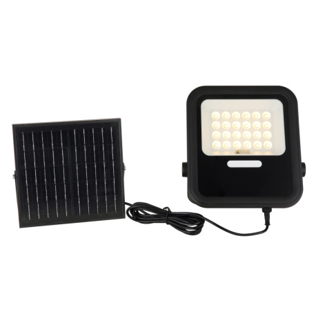 Solárne svietidlo, plast/hliník/kov čierny, sklo priehľadné, stmievanie, časovač, nastaviteľné, diaľ 3