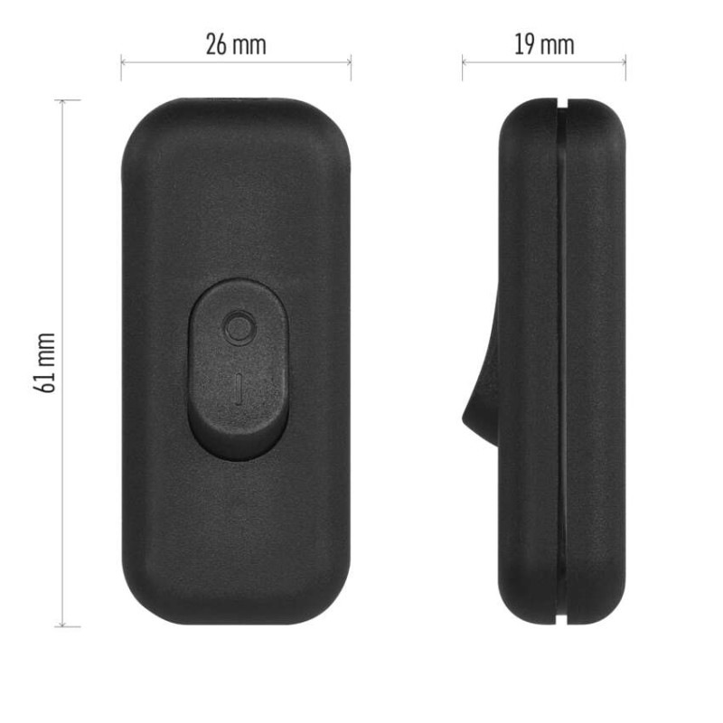 Vypínač jednopólový šnúrový priechodný čierny 6