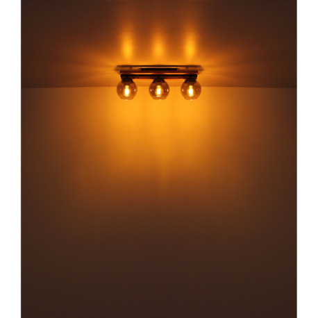 Stropné svietidlo, čierny matný kov, tmavohnedé drevo, sklo dymovej farby, DxŠxV: 600x150x205mm, bez 6