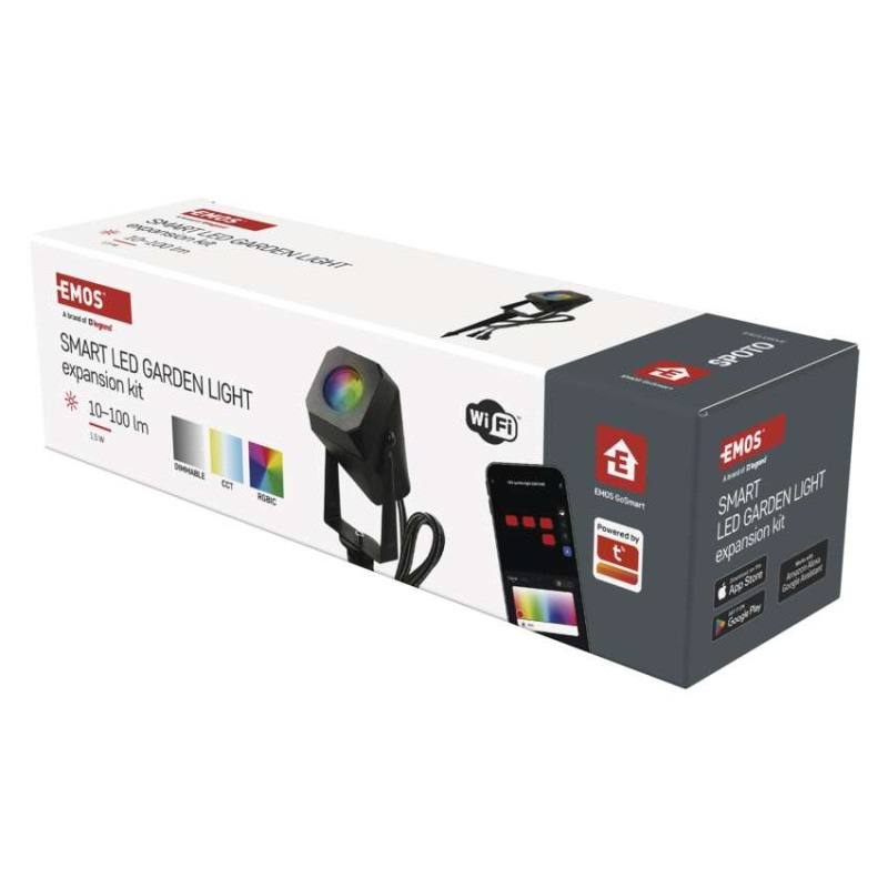 GoSmart vonkajšie LED bodové svetlo, rozširujúca sada, 1 kus, 1,5 W, RGBIC stmievat., WiFi 6
